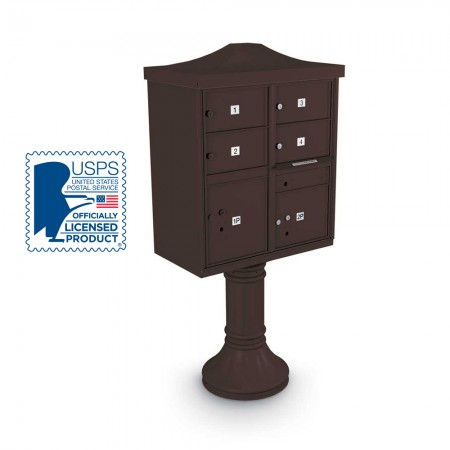 Decorative Large-Capacity 4-Door CBU including Tall Pedestal,  and Cap