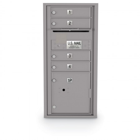 4 Door 4C Horizontal Mailbox - 1 Parcel Locker