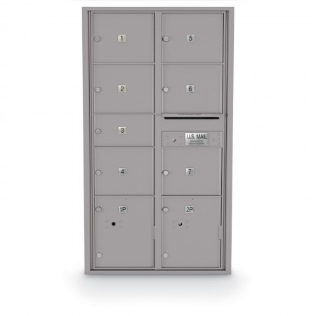 7 Door 4C Horizontal Mailbox - Oversized Doors - 2 Parcel Lockers