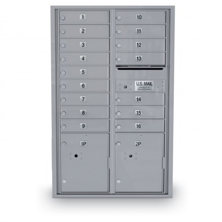 16 Door 4C Horizontal Mailbox - 2 Parcel Lockers