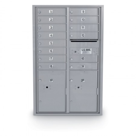 14 Door 4C Horizontal Mailbox - 2 Parcel Lockers