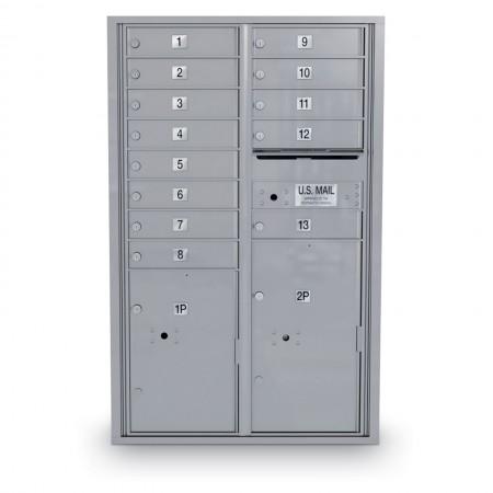 13 Door 4C Horizontal Mailbox - 2 Parcel Lockers