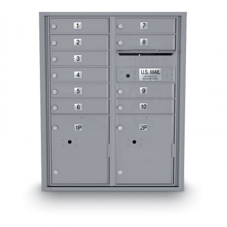 10 Door 4C Horizontal Mailbox - 2 Parcel Locker