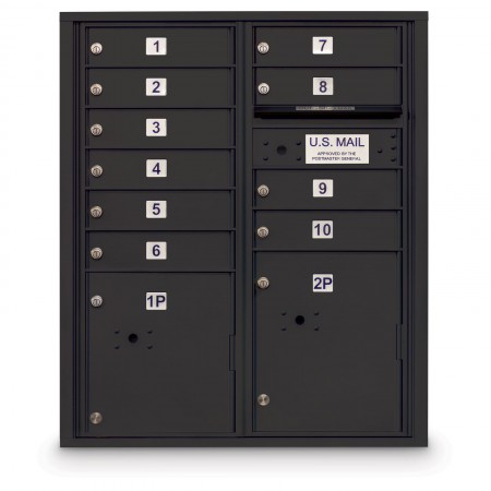 10 Door 4C Horizontal Mailbox - 2 Parcel Lockers - ADA Compliant