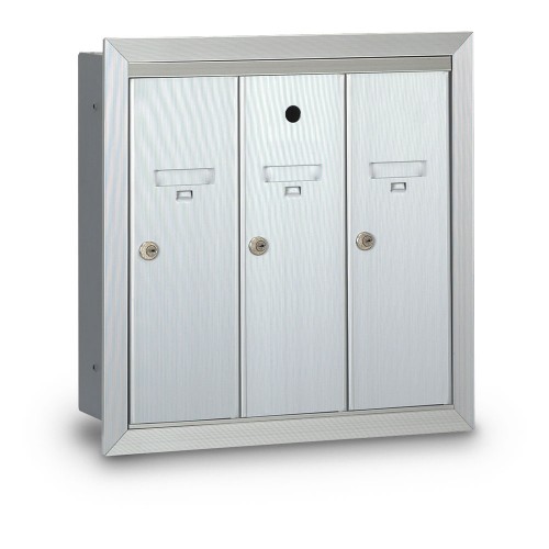 3 Door Recessed Vertical Mailbox