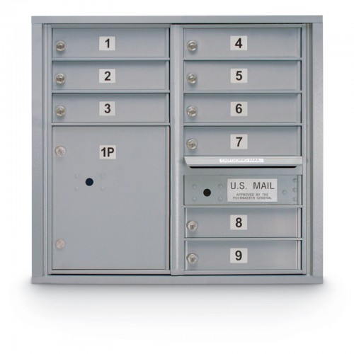 9 Door 4C Horizontal Mailbox - 1 Parcel Locker