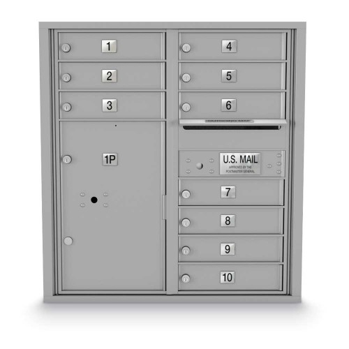10 Door, 1 Parcel Locker 4C Horizontal Mailbox