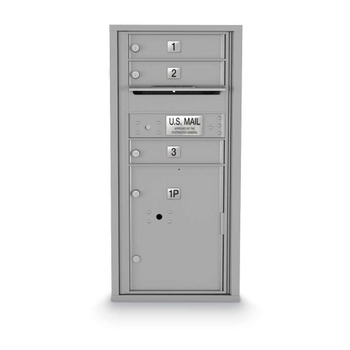 3 Door, 1 Parcel Locker 4C Horizontal Mailbox