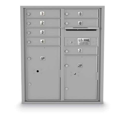 7 Door, 2 Parcel Locker 4C Horizontal Mailbox