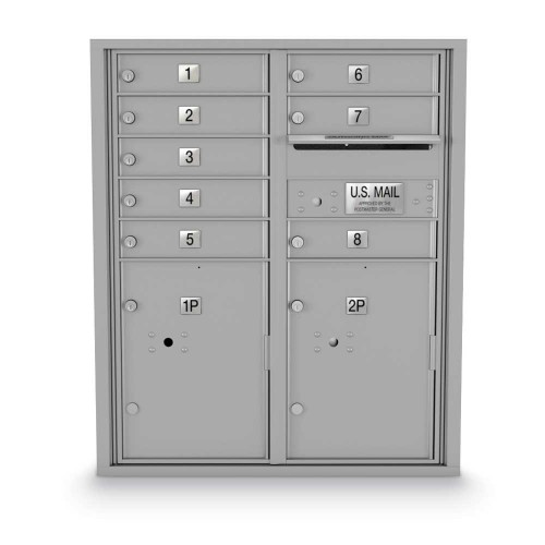 8 Door, 2 Parcel Locker 4C Horizontal Mailbox