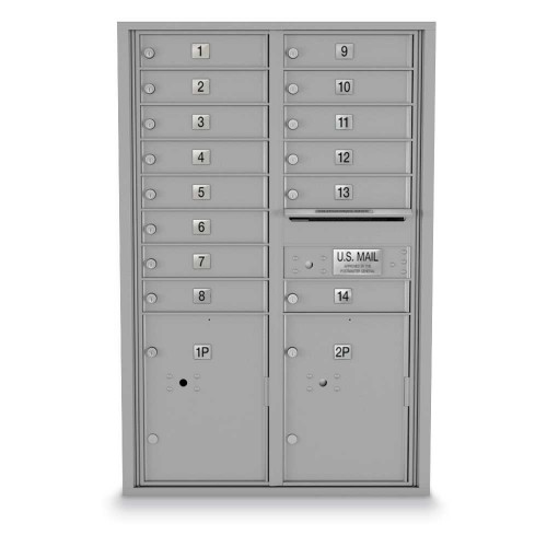 14 Door, 2 Parcel Locker 4C Horizontal Mailbox