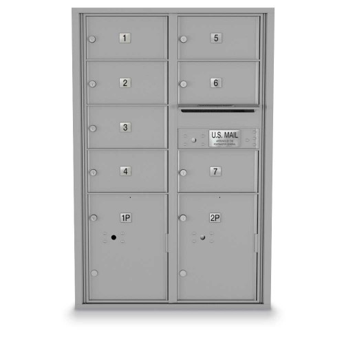 7 Door, 2 Parcel Locker 4C Horizontal Mailbox