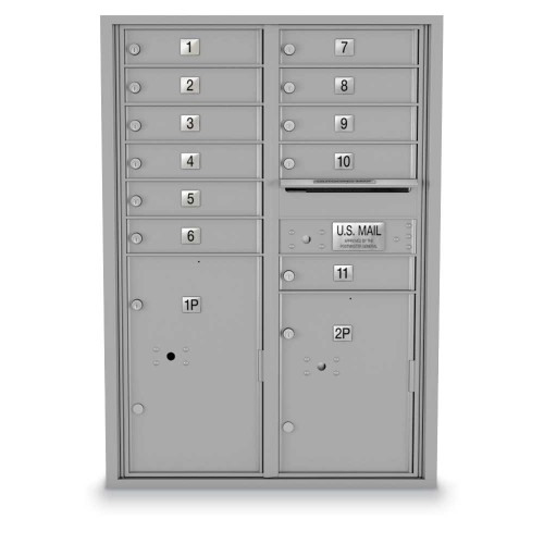 11 Door, 2 Parcel Locker 4C Horizontal Mailbox