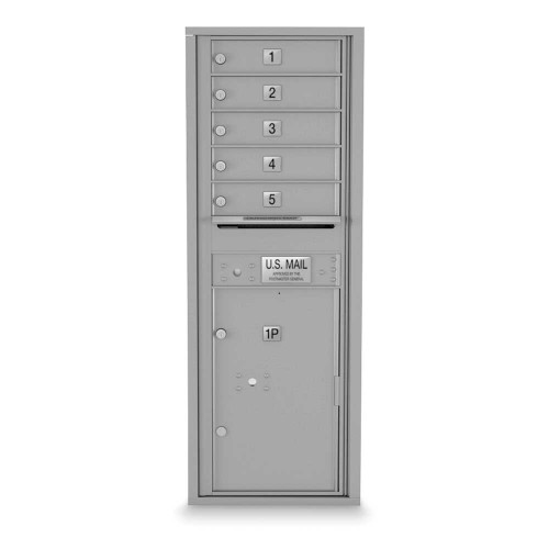 5 Door, 1 Parcel Locker 4C Horizontal Mailbox
