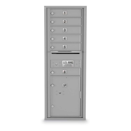 6 Door, 1 Parcel Locker 4C Horizontal Mailbox