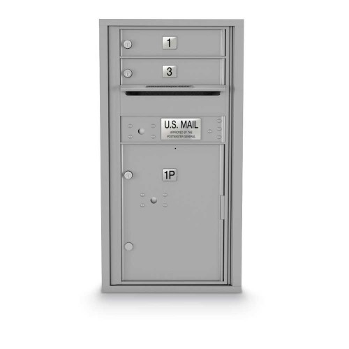 2 Door, 1 Parcel Locker 4C Horizontal Mailbox