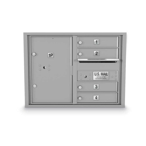 4 Door, 1 Parcel Locker 4C Horizontal Mailbox