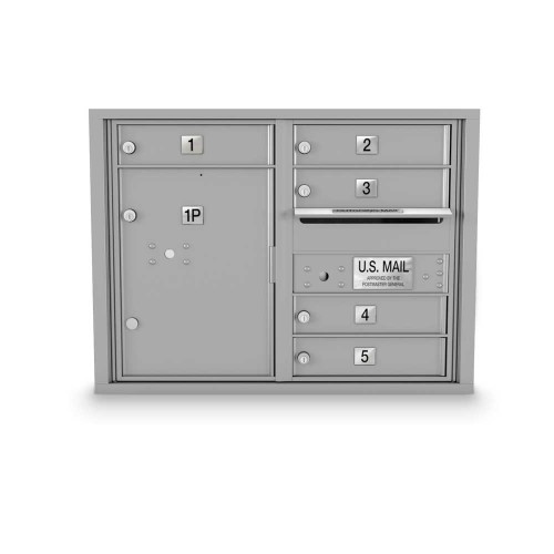5 Door, 1 Parcel Locker 4C Horizontal Mailbox
