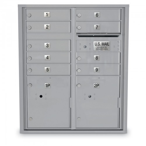 9 Door 4C Horizontal Mailbox - 2 Parcel Lockers