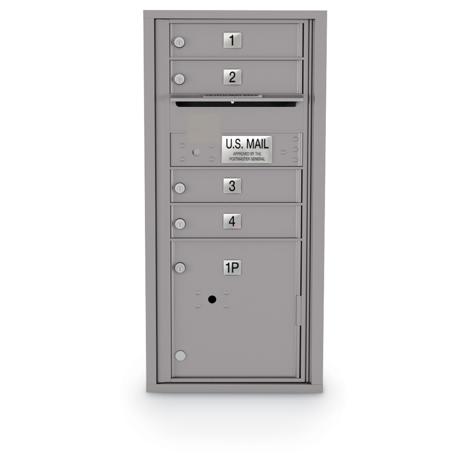 4 Door 4C Horizontal Mailbox 1 Parcel Locker