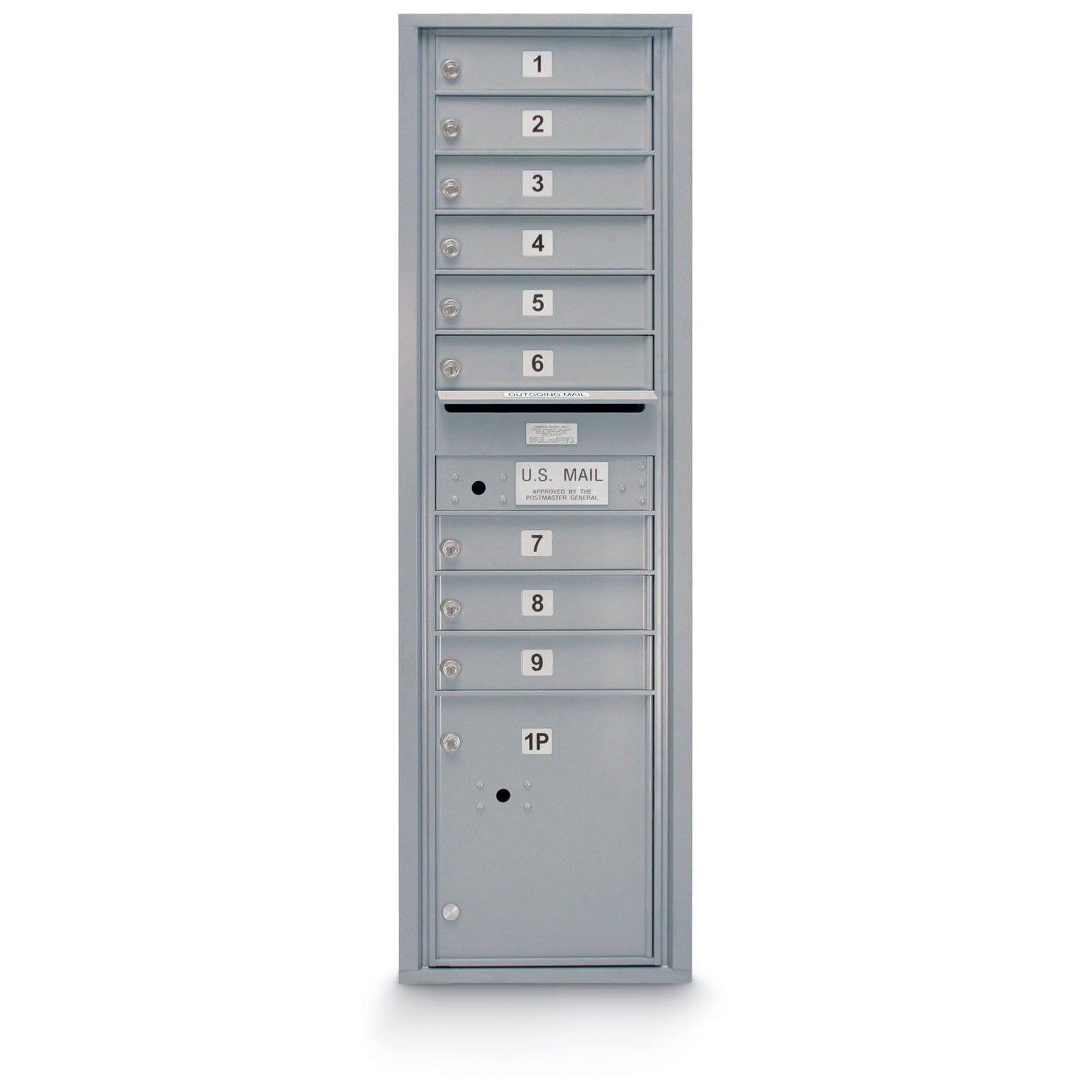9 Door 4C Horizontal Mailbox - 1 Parcel Locker
