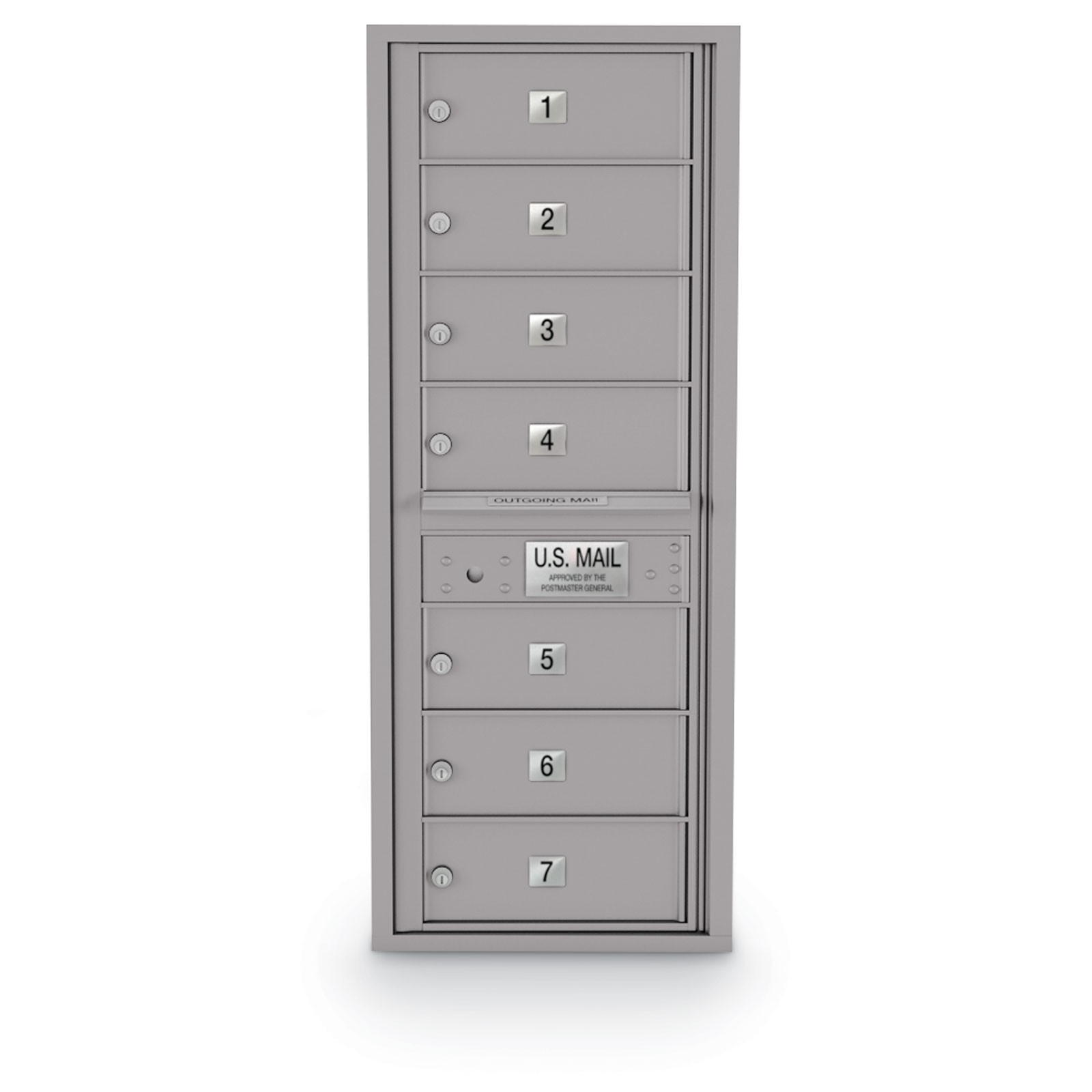 7 Door 4C Horizontal Mailbox - Oversized Doors