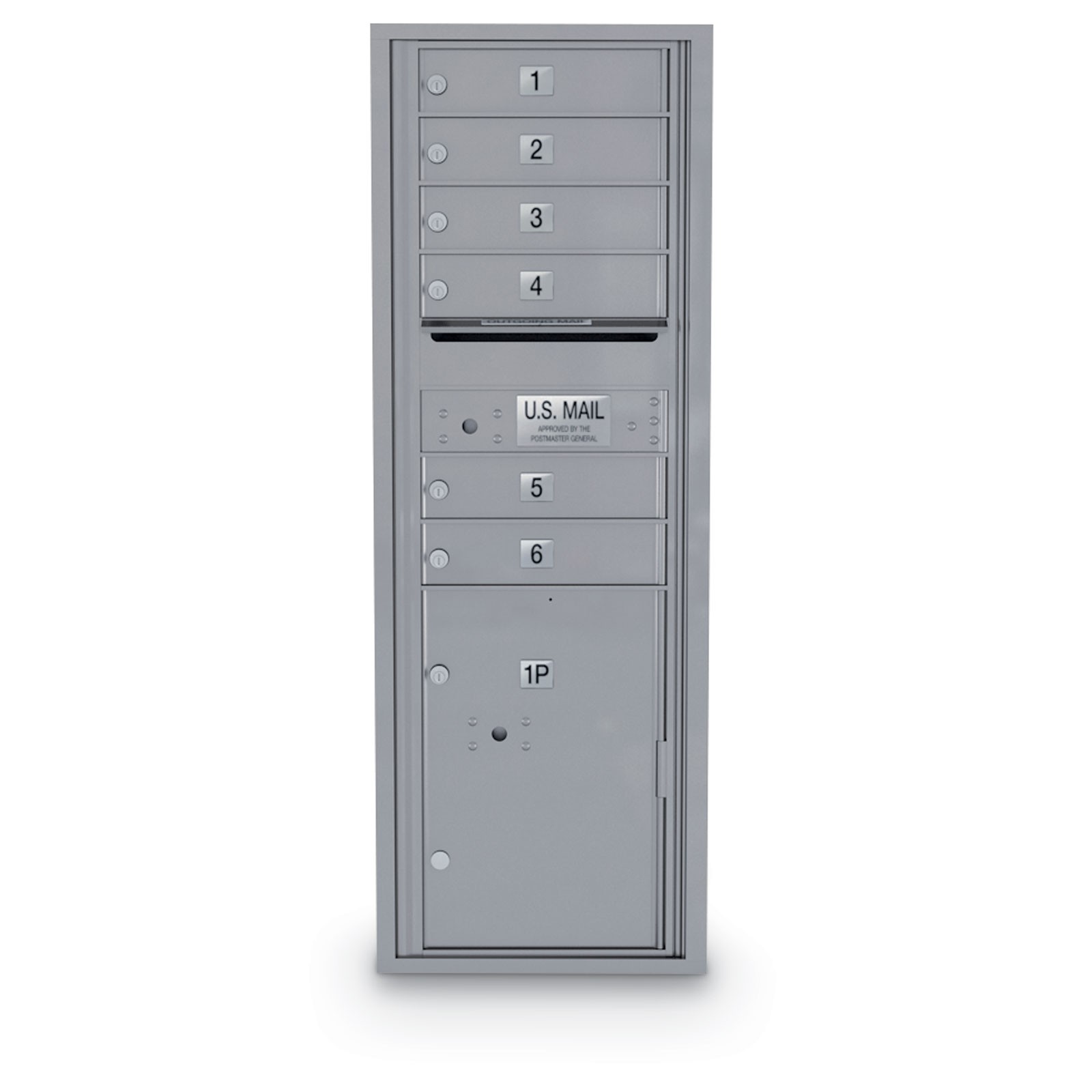 6 Door 4C Horizontal Mailbox - 1 Parcel Locker