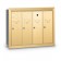 4 Door Recessed Vertical Mailbox - Gold