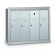 4 Door Recessed Vertical Mailbox - Silver
