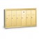 6 Door Recessed Vertical Mailbox - Gold