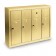 4 Door Surface Mount Vertical Mailbox - Gold
