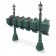 Illuminated Morganton 1812 Six Residential Mailboxes & Post - Green