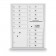 15 Door, 1 Parcel Locker 4C Horizontal Mailbox
