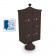 Decorative 4 Parcel Locker unit including Short Pedestal, Cap, and Ornamental Finial